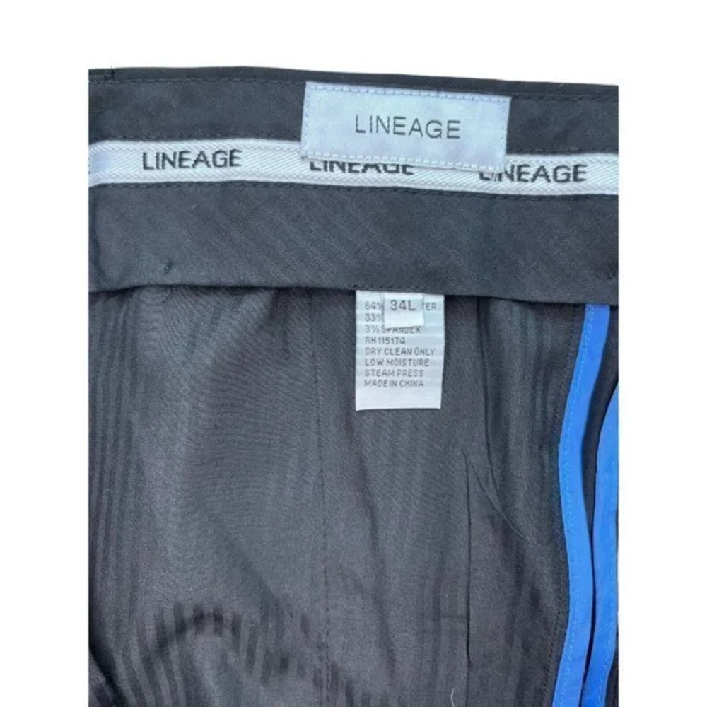 NWOT Lineage Signature Collection Size 40L 34W Black Dress Mens Pant Style#30100